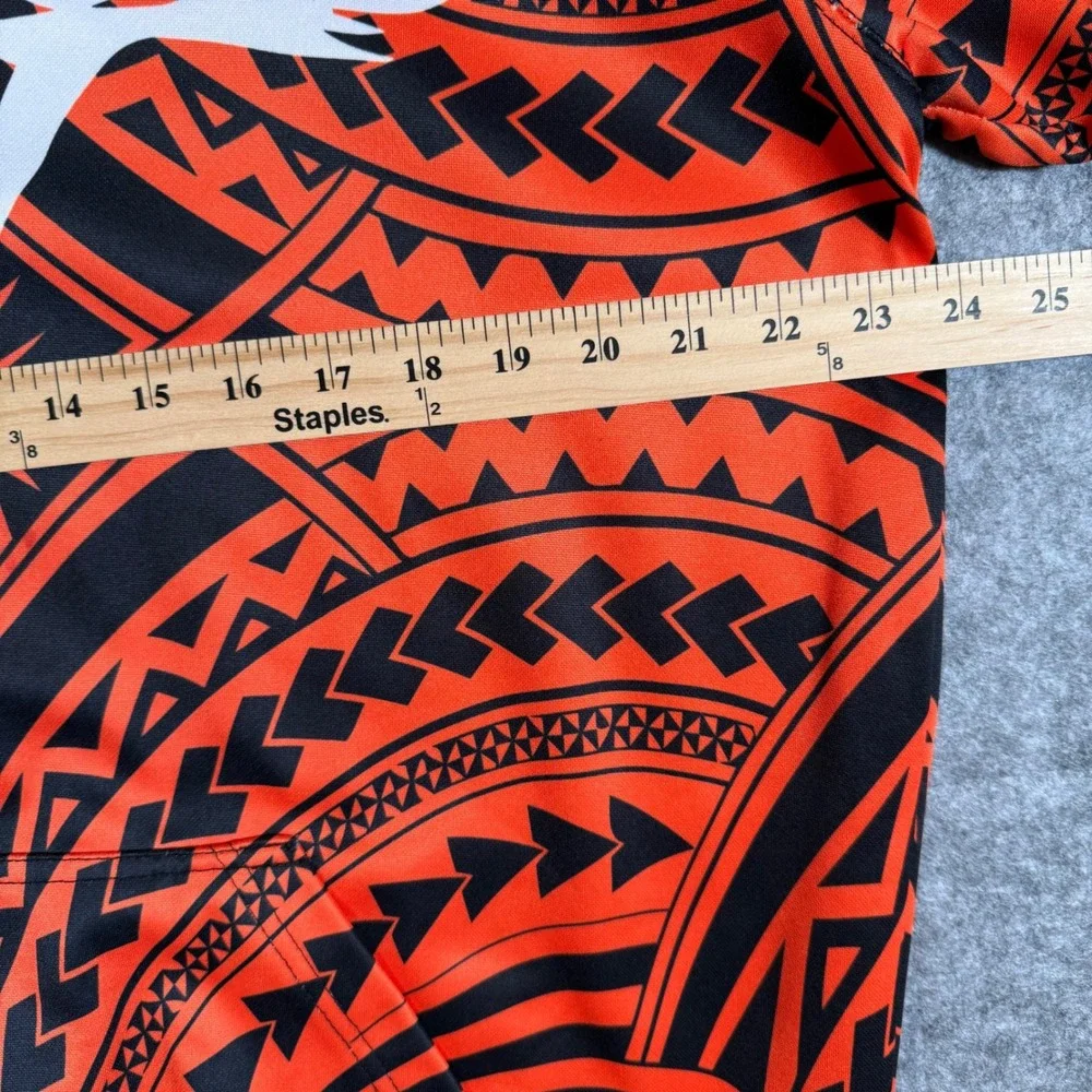 Islands Best Mens AXL Orange Black Tribal All‎ Over Print Hoodie